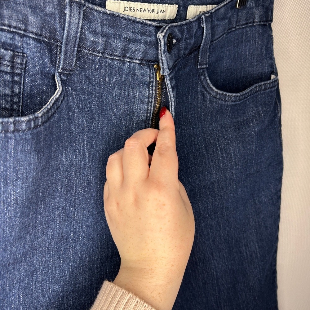 Jones New York Jeans Sutton Short Slimming Dark Wash Blue Bermuda Denim S Travel - Picture 2 of 8